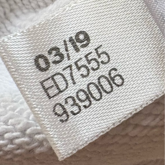 Adidas Originals Cropped Hoodie White Black Triple Stripe Size M - Picture 6 of 12